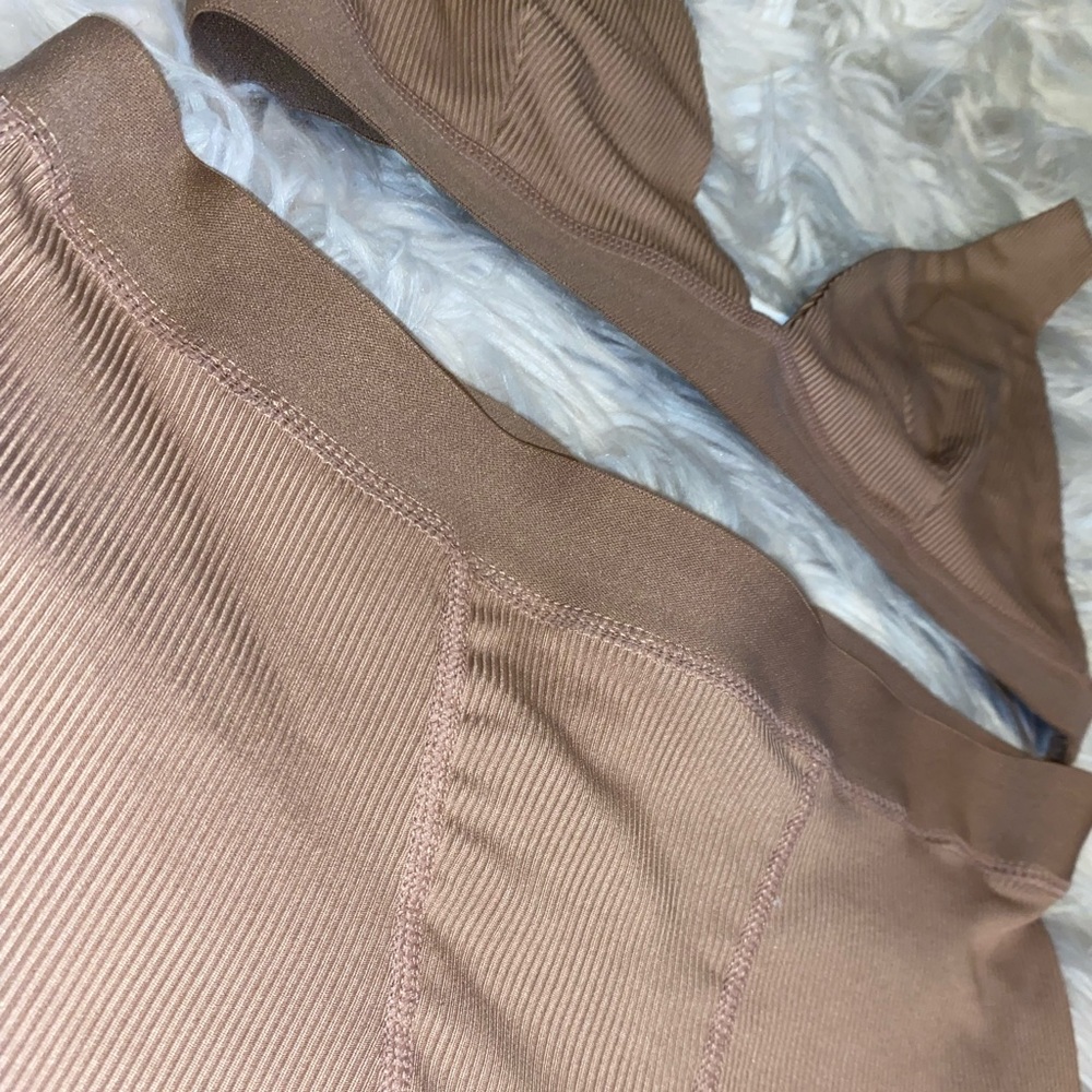 Tan Sabrina Ribbed Set - Picture 3 of 5